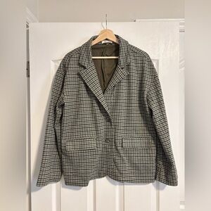 Madewell Oversized Knit Blazer Jacket in Houndstooth Medium